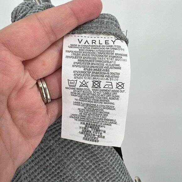 Varley Kelvin Jogger Lounge Pants Waffle Knit Gray Marled/White Side Stripe XS - Picture 8 of 9